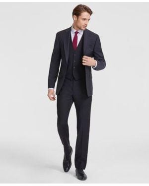 Calvin Klein Slim Fit Wool Blend Stretch Suit Separates - Blue