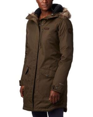 Columbia Suttle Mountain Long Insulated Jacket Xs 3x - Brown