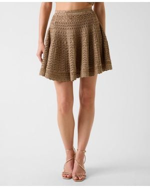 Guess Egle Crochet Mini Sweater Skirt - Natural