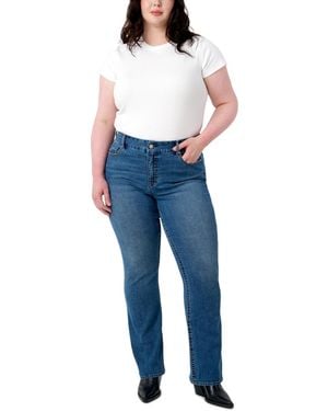 Seven7 Plus Size Tummy Less Bootcut Jeans - Blue