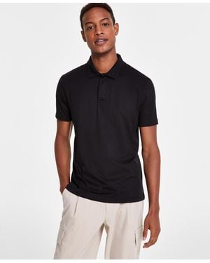 Alfani Regular-fit Mercerized Polo Shirt - Black