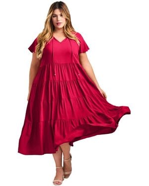 Avenue Plus Size Lani Tiered Dress