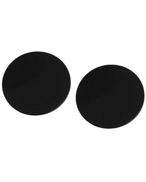 SOH Minimal Circular Stud Earrings - Black