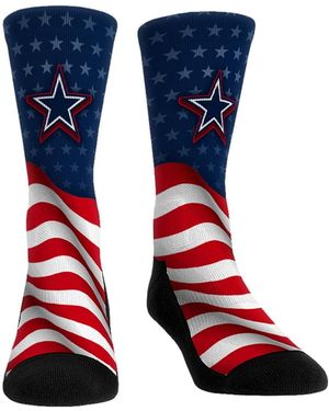 Rock Em Socks And Dallas Cowboys Patriotic Flag Crew Socks - Blue