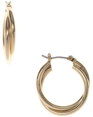 Nine West Tone Twisted Hoop Earrings - Metallic
