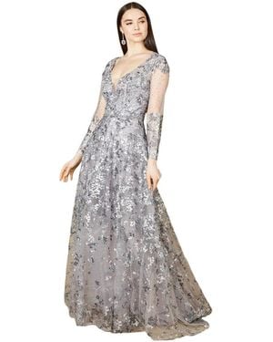 Lara A-line Gown With Long Sleeves - White