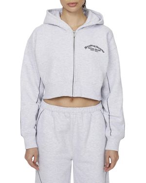 Good For Nothing Coverlock Vintage Crop Zip Hoodie - Gray
