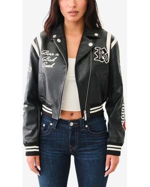 TRUE RELIGION Moto Bomber Long Sleeve Jacket - Black