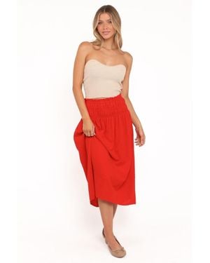 Petal & Pup High-waisted A-line Mattea Maxi Skirt - Red
