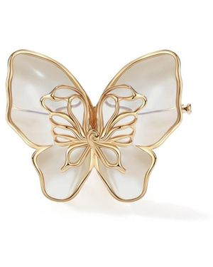 Retro Chic Butterfly Serenade Brooch - White