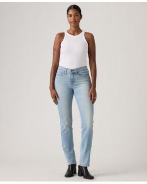 Levi's 314 Shaping Slimming Straight Leg Mid Rise Jeans - Blue