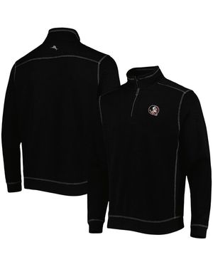 Tommy Bahama Florida State Seminoles Sport Tobago Bay Tri-blend Mock Neck Half-zip Jacket - Black