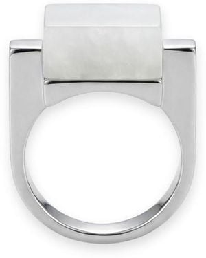 seree Year Of The Horse — Jade Stone Saddle Ring - Metallic