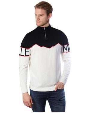 Bellemere New York Half-zipped Cashmere Blend Sweater - White