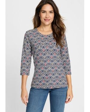 Olsen Retro Print T-shirt - Gray