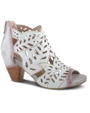 L'ARTISTE L Artiste S Icon Laser-cut Leather Bootie - White