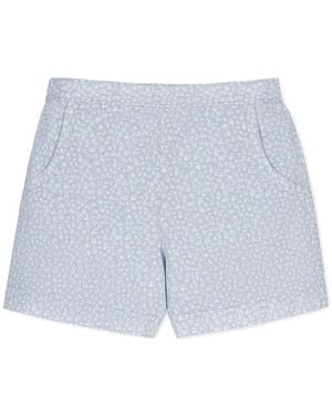 Hope & Henry Little And Big Girls' Organic Seersucker Pull-on Short - Blue