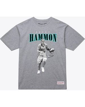 Mitchell & Ness And Becky Hammon San Antonio Stars Player Boyfriend Court Origins T-shirt - Gray