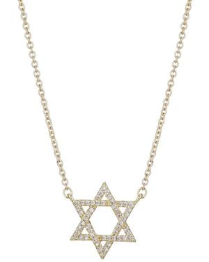 Adornia Cz Star Of David Necklace - Metallic