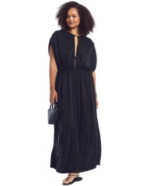 June + Vie Braid-trim Maxi Dress - Blue
