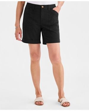 Style & Co. Plus Size Cuffed Utility Shorts - Black