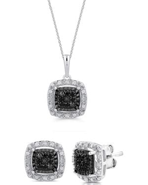 Marsala 2-piece Diamond Earrings And Pendant Necklace Set (1/4 Ct. T.w. - White