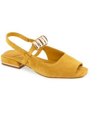 Kenneth Cole Illia Slingback Flat Sandals - Metallic