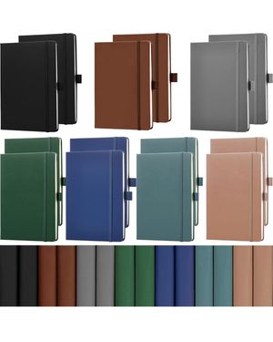 Gnuadz Lined Journal Hardcover Notebook College Ruled Pen Holder Pu Leather - Blue
