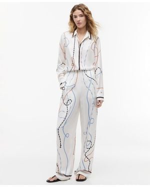 Tommy Hilfiger Printed Wide-leg Pants - White