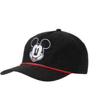 Disney Mickey Mouse Face Retro Grandpa Snapback Hat - Black