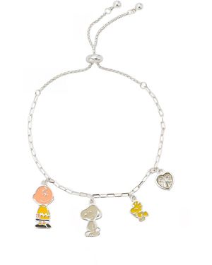 Disney Peanuts Adjustable Bolo Charm Bracelet - White