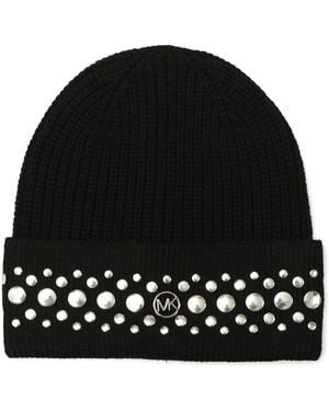Michael Kors Michael Scattered Stud Cuff Beanie Hat - Black