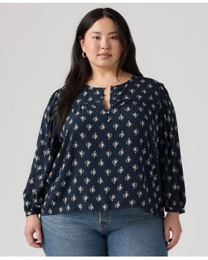 Levi's Plus Size Halsey Long-sleeve Top - Blue