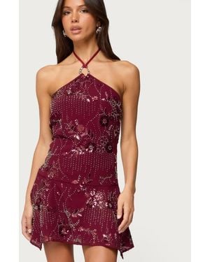 ayv sequin floral backless mini dress Aylin Floral Sequin Corset Mini Dress main image 1