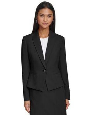 KARL LAGERFELD Peak Lapel One Button Blazer - Black