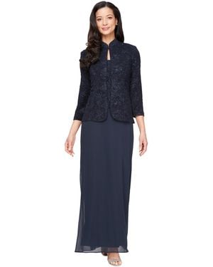 Alex Evenings Dress And Jacket - Blue