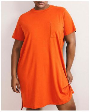 UNIVERSAL STANDARD Plus Size Garcon Tee Dress - Orange