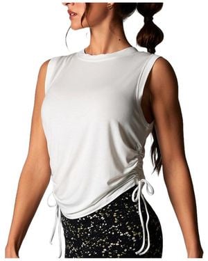 Tavi Crop Side Tie Tank - Black