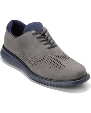 Cole Haan 2.0 Grand Laser Wingtip Round-toe Oxfords - Gray