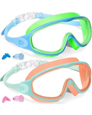 Gnuadz 2pieces Swim goggles Kids Uv Anti-fog Pool Water - Green