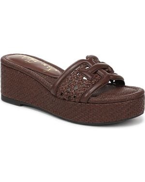 Sam Edelman Pauleena Slide Wedge Sandals - Brown