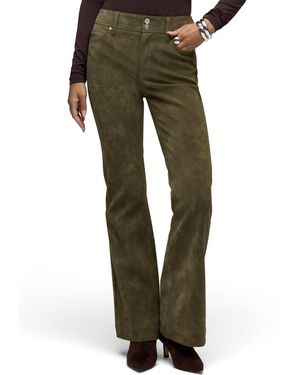 Hudson Jeans Dani Mid-rise Faux Suede Flare Pants - Green