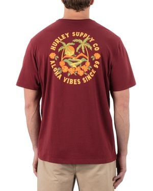 Hurley Hawaiian Island Short Sleeve T-shirt - Red