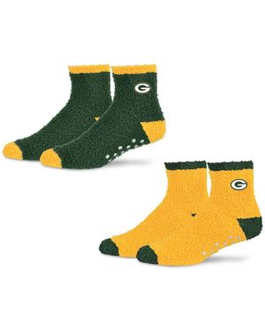 Starter  2-pack Green/gold Green Bay Packers Home And Away Cozy Socks - Yellow