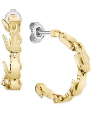 Lacoste Small Crocodile C-hoop Earrings - Metallic