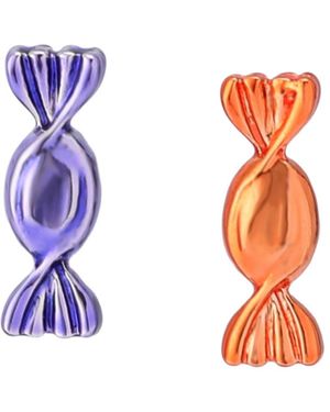 Betsey Johnson Multi-colored Candy Mismatch Stud Earrings - White