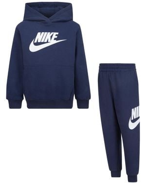 Nike Little Boys Club Fleece 2-piece Set Logo Hoodie & Sweatpants Set - Blue