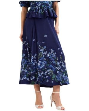 Phase Eight Maeve High-waisted Floral-print Midi Skirt - Blue
