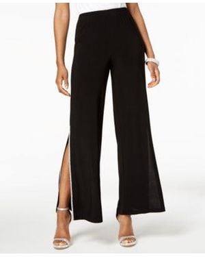Msk Sequined Wide Leg Pants Regular Ps Xl - Black