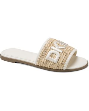DKNY Winslet Slide Flat Sandals - White